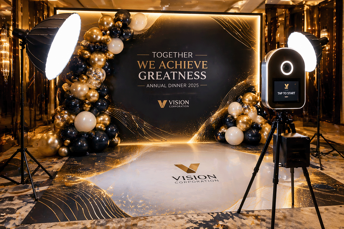 Photobooth set up for corporate event