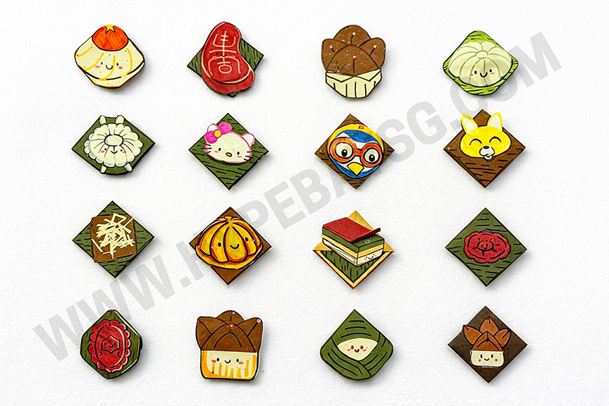 Kueh-themed sticker bookmarks
